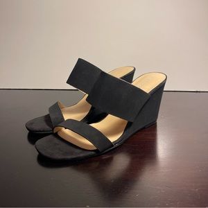 Suede wedge heels, size 9.5